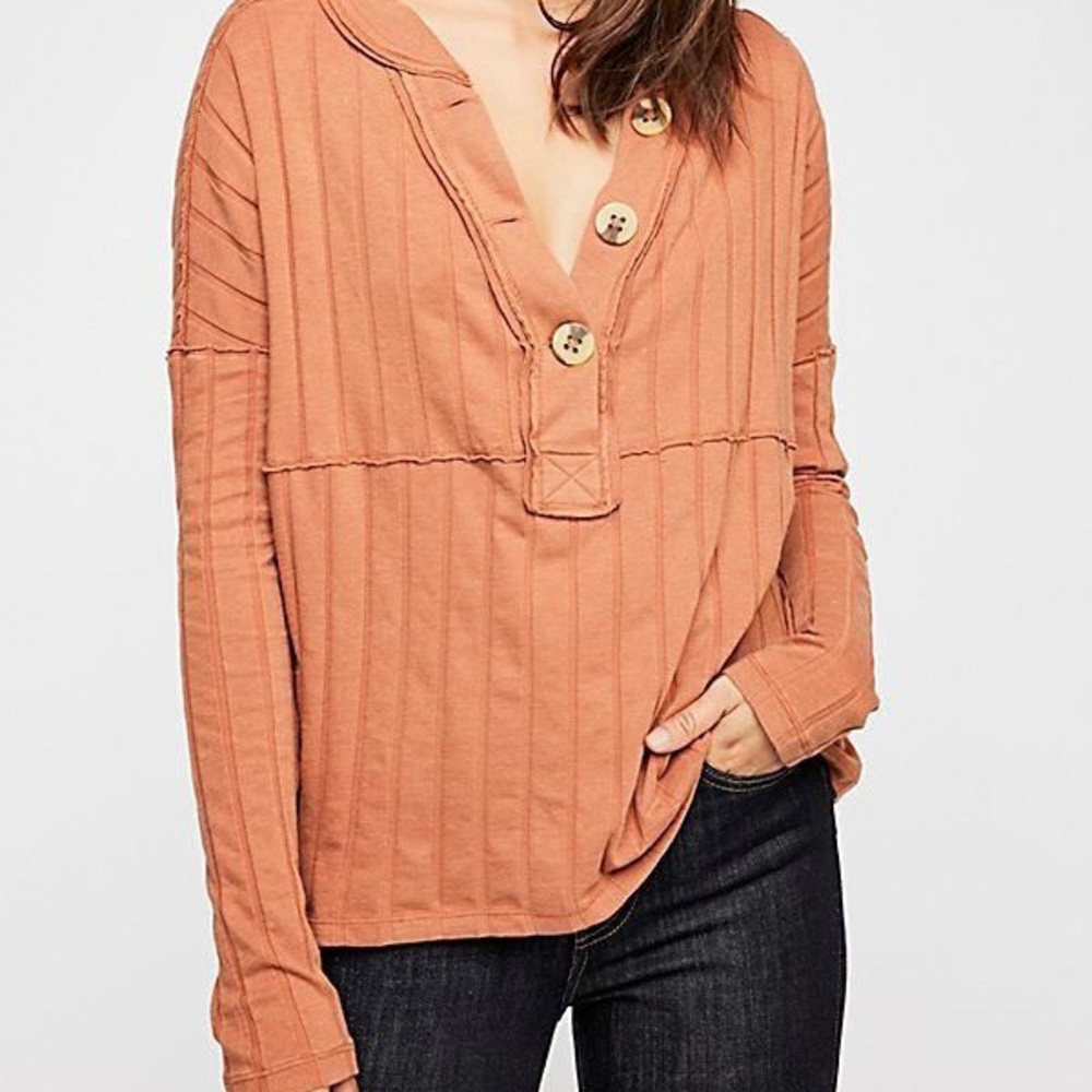 FREE PEOPLE In The Mix Long Sleeve Top
